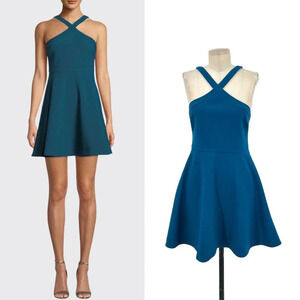 Likely Ashland Halter Sleeveless‎ Fit-and-Flare Short Dress Blue Size 8
